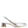Stuart Weitzman Vivienne 35 Slingback Pumps In Silver