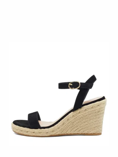 Pre-owned Stuart Weitzman Wedge Sandals In Black
