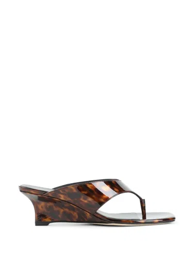 Stuart Weitzman Wedge Sandals In Brown