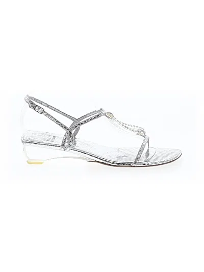 Pre-owned Stuart Weitzman Wedges In Silver