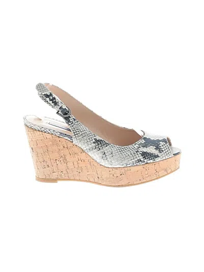Pre-owned Stuart Weitzman Wedges In Silver