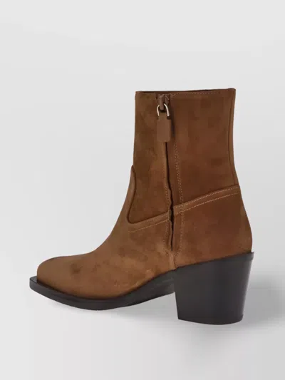 Stuart Weitzman Western-inspired Almond Toe Ankle Boots