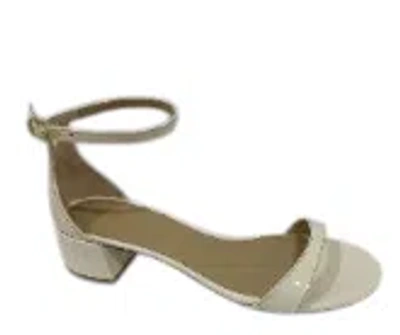 STUART WEITZMAN STUART WEITZMAN WHITE CALF LEATHER SANDALS
