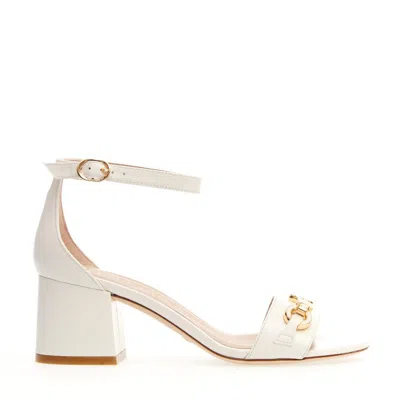 Stuart Weitzman White Sandal Heel 60mm Clamp