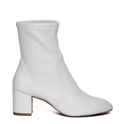 Stuart Weitzman White Suede Ankle Boot 60mm Heel