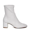 Stuart Weitzman White Suede Ankle Boot 60mm Heel