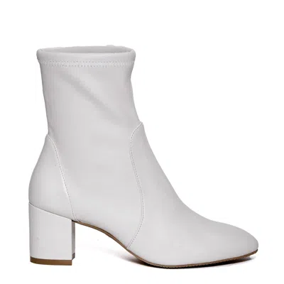 Stuart Weitzman White Suede Ankle Boot 60mm Heel