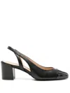 Stuart Weitzman Block Heel Slingback Pumps In Black