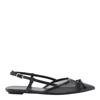 Stuart Weitzman Black Slingback Ballerinas With Pointed Design In Black