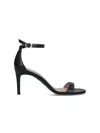 Stuart Weitzman Heel Buckle Open Toe Sandals In Black