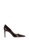 Stuart Weitzman Pointed-toe 75mm Leather Pumps In Brown