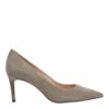 Stuart Weitzman Pointed Toe Suede Stiletto Heel Pumps In Gray