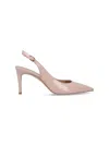 Stuart Weitzman Pointed Toe Patent Finish Buckle Detail Pumps In Pink