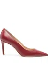 Stuart Weitzman Stuart 85mm Leather Pumps In Red