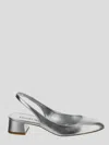 Stuart Weitzman Vivienne Metallic Slingback Pumps In Silver