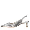 Stuart Weitzman Slingback In Silver Pailette Heel 50mm In Argento Metallici E Grigi