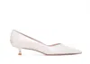 Stuart Weitzman Eva Leather Kitten-heel Pumps In White