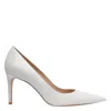 Stuart Weitzman Leigh 95 Leather Pump In White