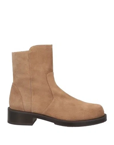 Stuart Weitzman Woman Ankle Boots Beige Size 7.5 Leather