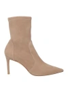 Stuart Weitzman Woman Ankle Boots Beige Size 9 Soft Leather