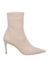 Stuart Weitzman Woman Ankle Boots Beige Size 9.5 Soft Leather