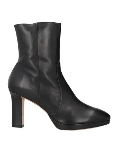 Stuart Weitzman Woman Ankle Boots Black Size 11.5 Leather