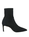 Stuart Weitzman Black Ankle Boots With Stiletto Heel And Zip Closure On The Side In Suede Woman In Black