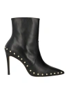 Stuart Weitzman Stuart Leather Pointy-toe Ankle Boots In Black