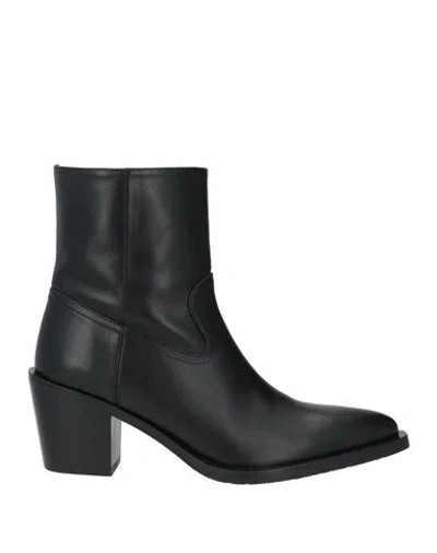 Stuart Weitzman Woman Ankle Boots Black Size 6.5 Leather In Multi