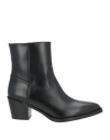 Stuart Weitzman Woman Ankle Boots Black Size 7 Leather In Black