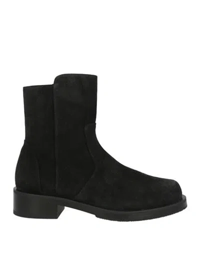 Stuart Weitzman Woman Ankle Boots Black Size 7 Leather In Black