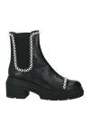 Stuart Weitzman Woman Ankle Boots Black Size 7.5 Leather In Black