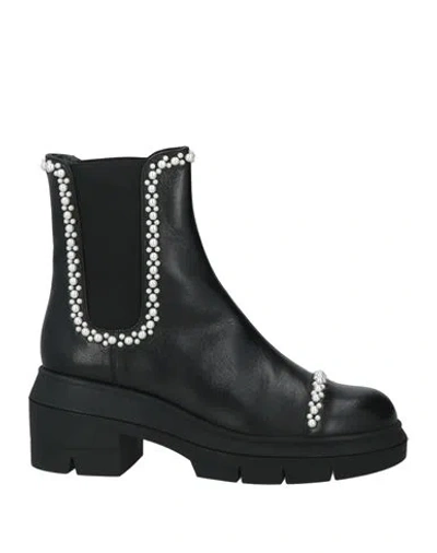 Stuart Weitzman Woman Ankle Boots Black Size 7.5 Leather