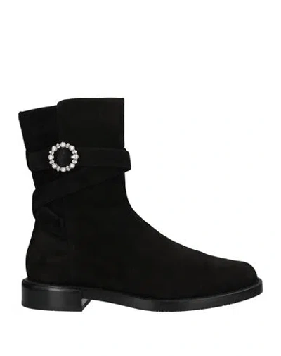 Stuart Weitzman Woman Ankle Boots Black Size 7.5 Soft Leather