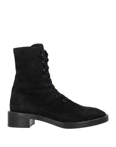 Stuart Weitzman Woman Ankle Boots Black Size 9.5 Leather