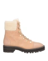 Stuart Weitzman Woman Ankle Boots Blush Size 7 Calfskin, Shearling In Pink