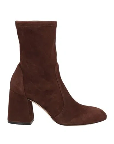 Stuart Weitzman Woman Ankle Boots Brown Size 7 Leather