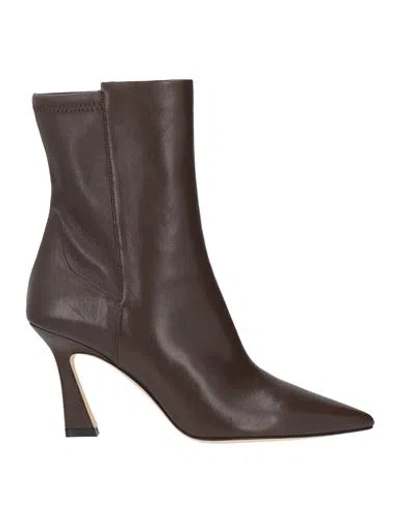 Stuart Weitzman Woman Ankle Boots Brown Size 9.5 Leather