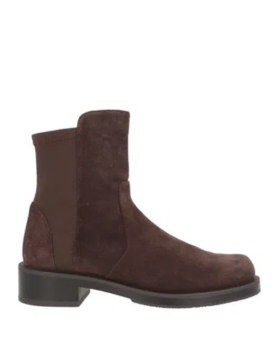 Stuart Weitzman Woman Ankle Boots Chocolate Brown Size 5.5 Leather