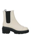 Stuart Weitzman Woman Ankle Boots Cream Size 7.5 Leather In White