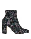 Stuart Weitzman Woman Ankle Boots Deep Teal Size 7.5 Textile Fibers In Green