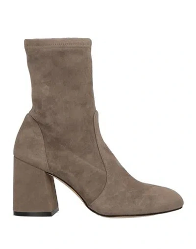 Stuart Weitzman Woman Ankle Boots Grey Size 7.5 Leather