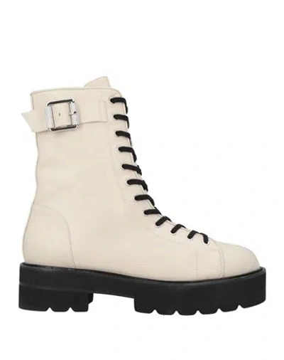 Stuart Weitzman Woman Ankle Boots Ivory Size 10.5 Calfskin In White