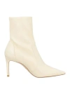 Stuart Weitzman Pointed Toe 85mm Leather Sock Boots In White