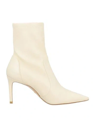 STUART WEITZMAN STUART WEITZMAN WOMAN ANKLE BOOTS IVORY SIZE 7 SOFT LEATHER
