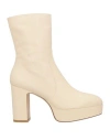 Stuart Weitzman Woman Ankle Boots Ivory Size 8.5 Leather In White