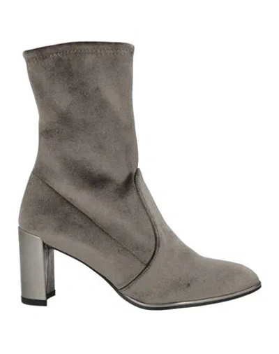 Stuart Weitzman Woman Ankle Boots Khaki Size 7.5 Textile Fibers In Beige