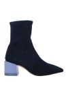 Stuart Weitzman Woman Ankle Boots Midnight Blue Size 4.5 Leather In Blue