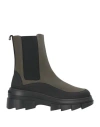 Stuart Weitzman Chelsea Boots With Lug Sole And Pull Tab In Green