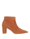 Stuart Weitzman Woman Ankle Boots Tan Size 8 Leather In Brown